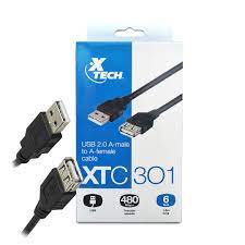 CABLE USB MACHO A USB HEMBRA XTECH 1.8MTS